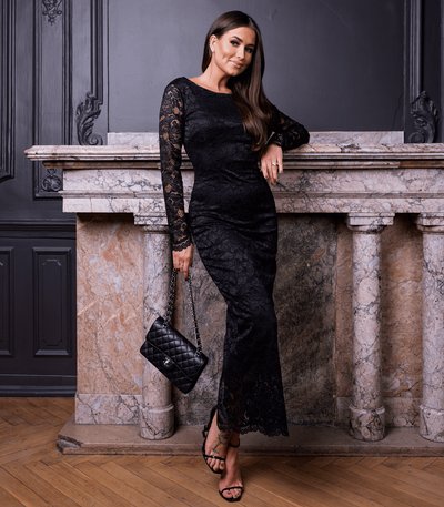 Długa wieczorowa sukienka 789 - czarny