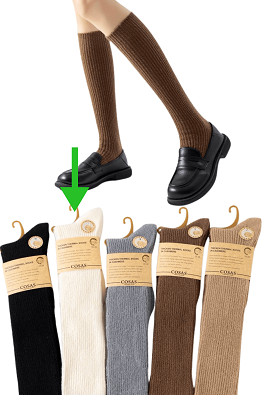 Podkolanówki damskie kaszmirowe BDP8-95 kremowe