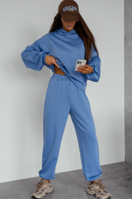 Basicowy dres z delikatnej wiskozy 525 - jeansowy