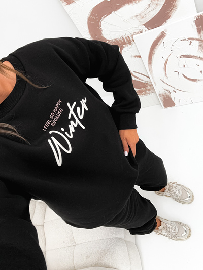 Ocieplany dres damski bawełniany VE105 czarny