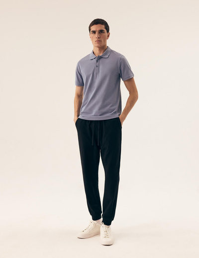 Niebieska koszulka męska polo HENDERSON 43025 MILE