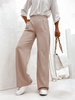 Spodnie damskie dzwony szeroka nogawka eleganckie - beżowy