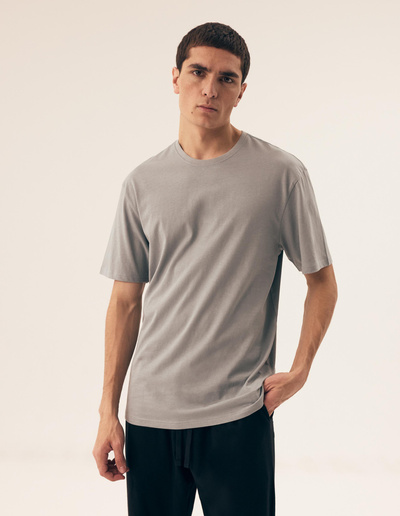 Klasyczna bawełniana koszulka męska z krótkim rękawem Henderson 43026 Mite