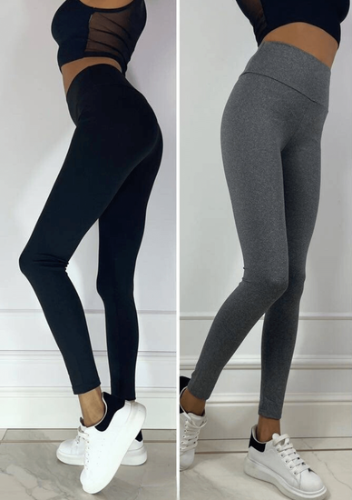 Legginsy z wyższym stanem - jasny melanż