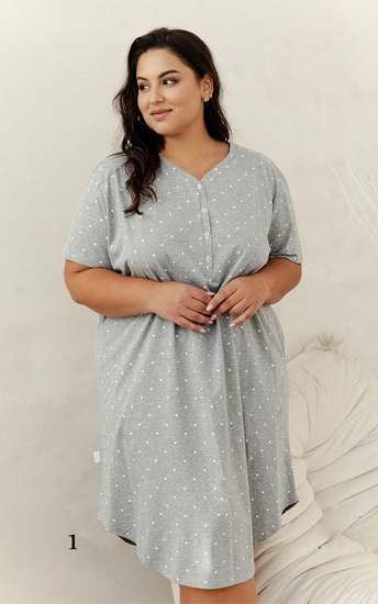 Koszula nocna z zapięciem Taro MEG 3367 XXL-3XL - szary