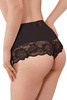 Wysokie majtki damskie z koronką Ewana figi 099 - czarny