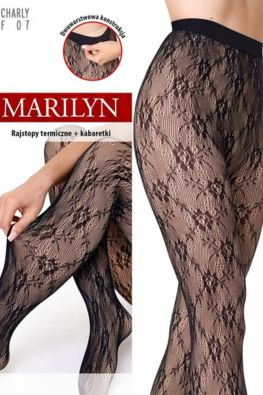 Termiczne rajstopy kabaretki CHARLY F07 czarny/beż