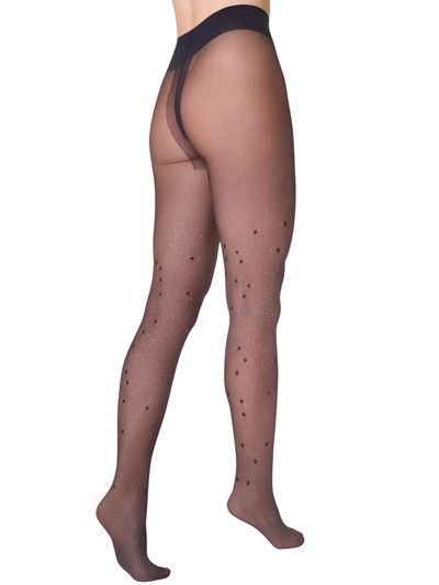 Marilyn rajstopy w gwiazdki z brokatem ALLURE F04