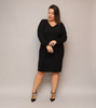 Błyszcząca sukienka z długim rękawem 691 Plus Size