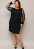 Sukienka PLUS SIZE z szyfonowymi rękawami