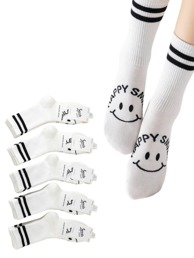 5x Bawełniane skarpetki damskie wzorzyste TFP3-45