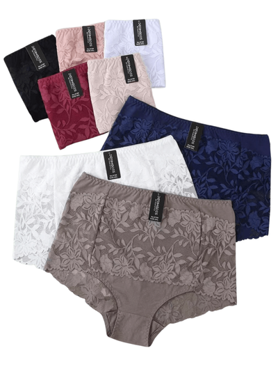 Bawełniane figi damskie koronkowe 8190 - beżowy