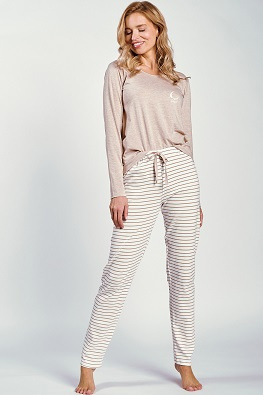 Taro piżama damska długa Gina 3246