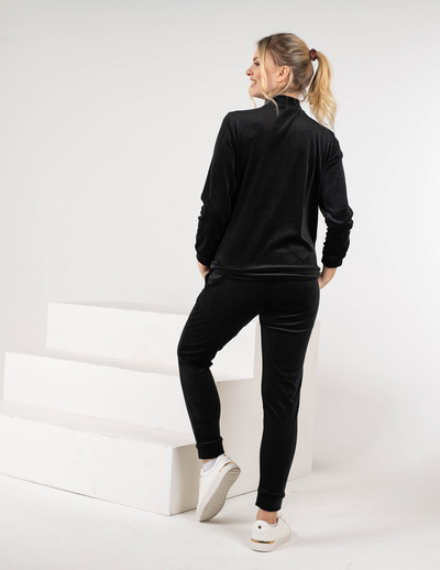 Dres welurowy damski Dagmara - czarny