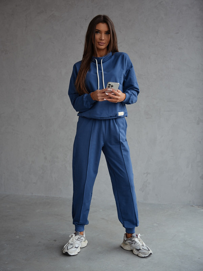 Damski dres bawełniany o klasycznym kroju 82162 - jeansowy