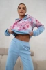 Kobiecy komplet dresowy elegancki wiskozowy bluza w kwiaty 821148