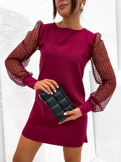 Koktajlowa sukienka z ozdobnymi rękawami 8234 Dancing Circles