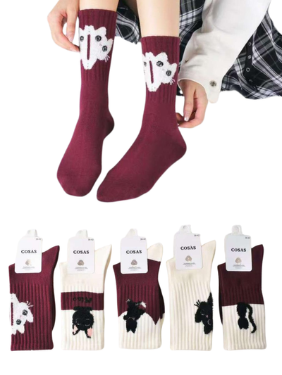 4x Kaszmirowe skarpetki damskie wzorzyste LM23-210