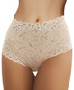 Majtki damskie koronkowe z wysokim stanem Emili Ines Beżowe