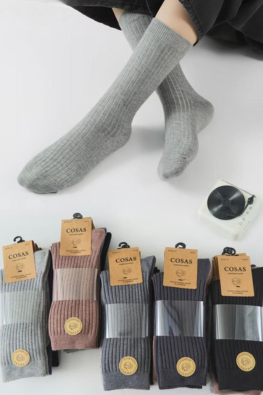 4x Kaszmirowe skarpetki męskie w modny prążek B725-01