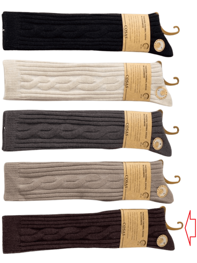 PODKOLANÓWKI DAMSKIE KASZMIROWE BDP8-98 - czekolada