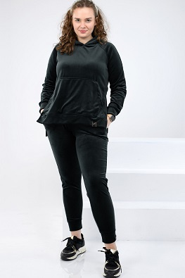 Dres welurowy damski Ewelina - czarny