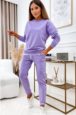 Komplet dresowy damski z podszewką - fioletowy