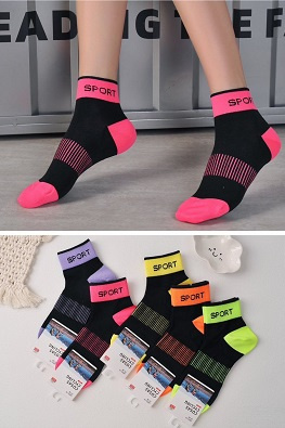 5x Sportowe skarpetki damskie z kolorowym motywem Cosas LM25-70