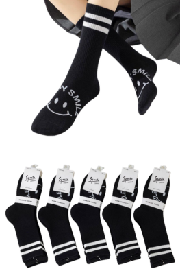 5x Bawełniane skarpetki damskie klasyczne TFP3-46