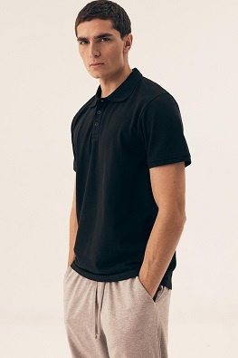 Czarna koszulka męska POLO HENDERSON 43025 MILE