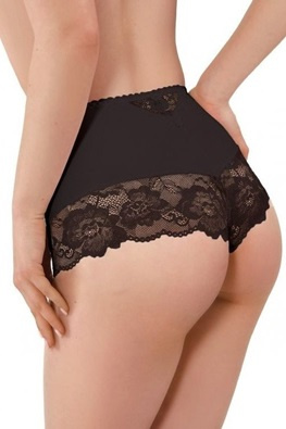 Wysokie majtki damskie z koronką Ewana figi 099 - czarny