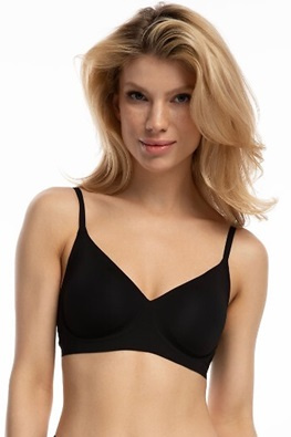 Biustonosz soft z wkładką push-up Julimex T-shirt Bra - czarny