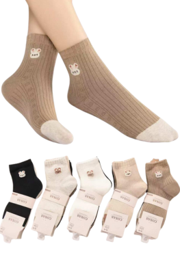 5x Skarpetki damskie bawełniane krótkie LM18-409 