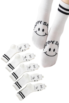 5x Bawełniane skarpetki damskie wzorzyste TFP3-45 