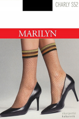 Skarpetki kabaretki z ozdobna gumką błyszczące MARILYN CHARLY S52