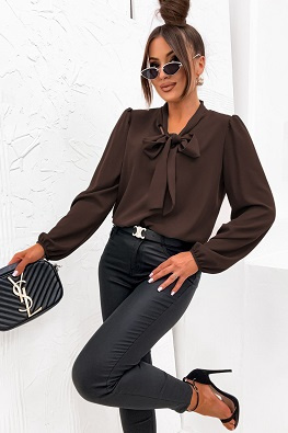Elegancka bluzka damska czekoladowa model 500