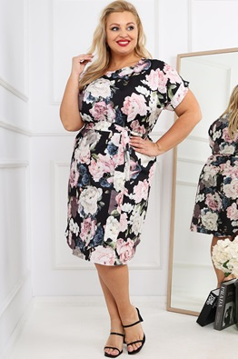 Letnia sukienka w kwiaty 757 Plus Size