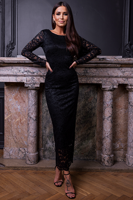 Długa wieczorowa sukienka 789 - czarny